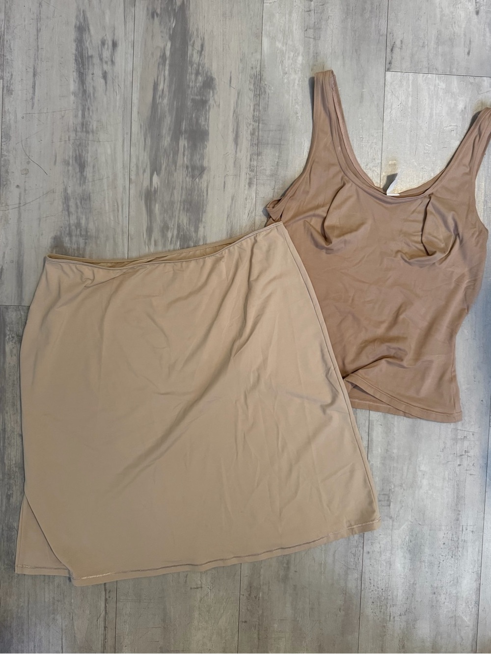Shapewear Calvin Klein Neutral Beige Midi Skirt - Soft Tan A-Line